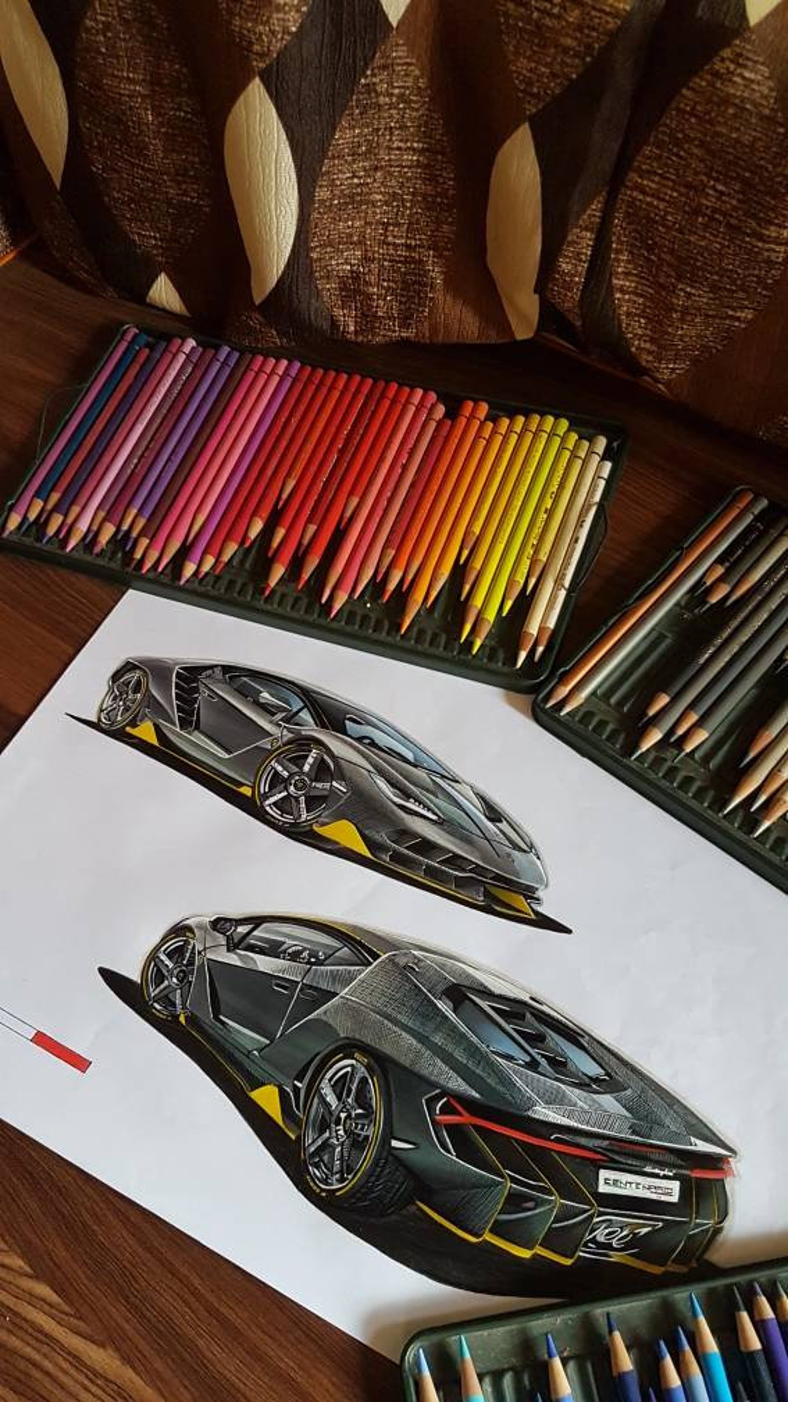 Handmade Sketch on paper Lamborghini Centenario Car | Etsy