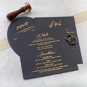 Hochzeits-Detailkarte, Einladungskarte, Goldfolie, Silberfolie gedruckte Information Karte, Einschluss Karte für Hochzeit