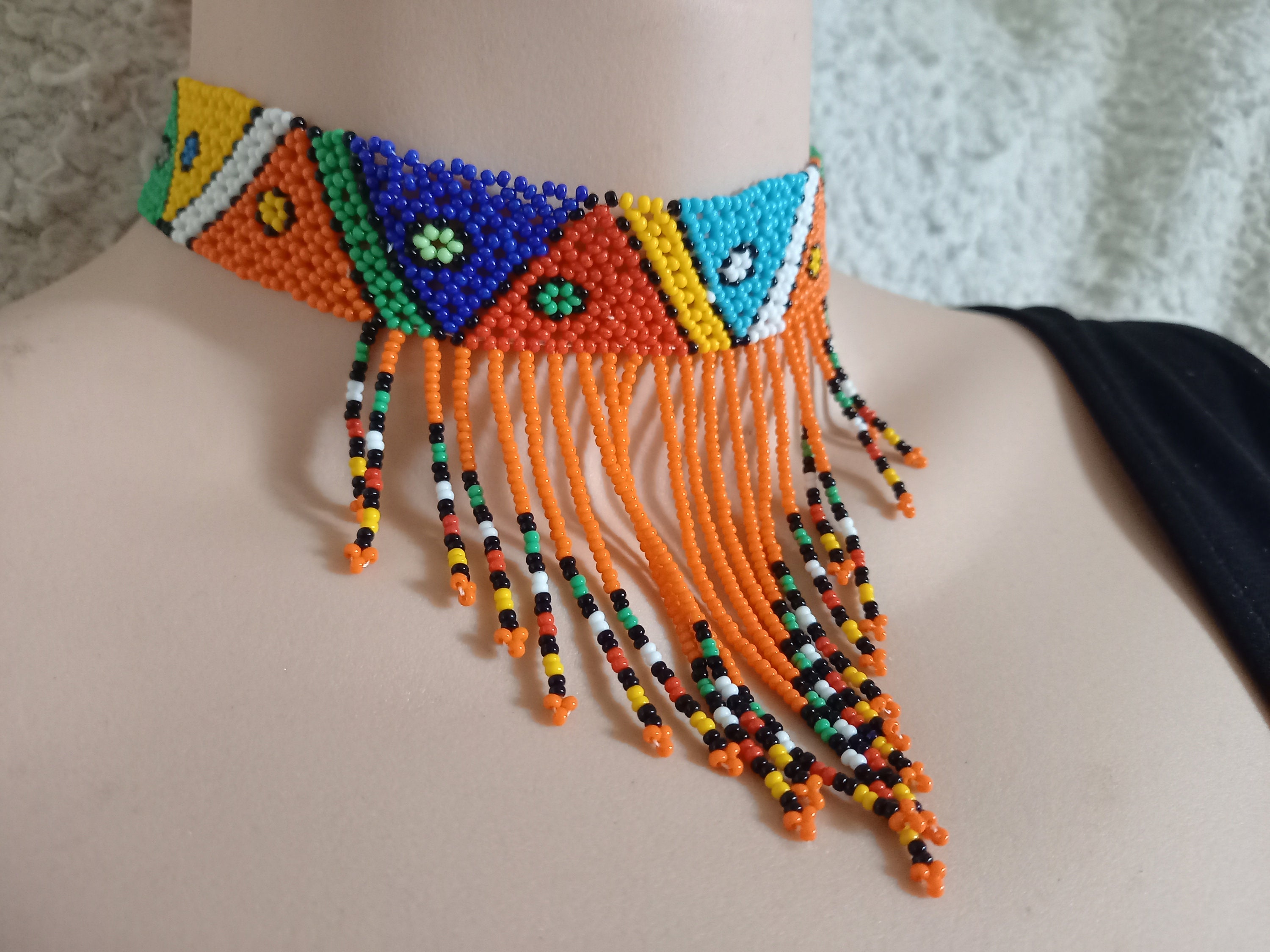 African Jewellery Zulu Tribal Necklace Handmade by Zulu Ladies Etsy