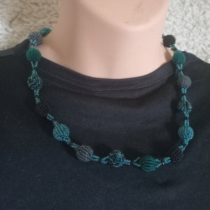 African Beaded Zulu Necklace Shades of Blue Handmade in Kwazulu Natal South Africa by Zulu ladies FREE POSTAGE