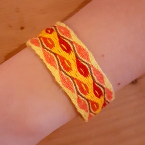Bracelet Nature Zénith, tissage aux tablettes, en lin , tissé à la main
