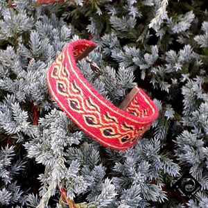 Bracelet Nature Nouvel An, tissage aux tablettes, en lin , tissé à la main