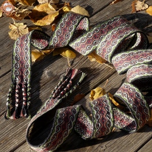 Ceinture Kivrim double, tissage aux tablettes, en lin , tissé à la main