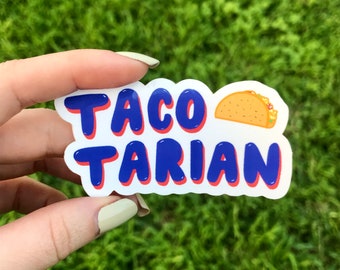 Tacotarian Glossy Vinyl Sticker | Taco Lover Gift