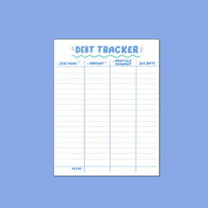 Printable Debt Tracker | Budget Planner | Money Tracker | Bill Payment Tracker | Money Planner | Spending Tracker Sheet | INSTANT DOWNLOAD