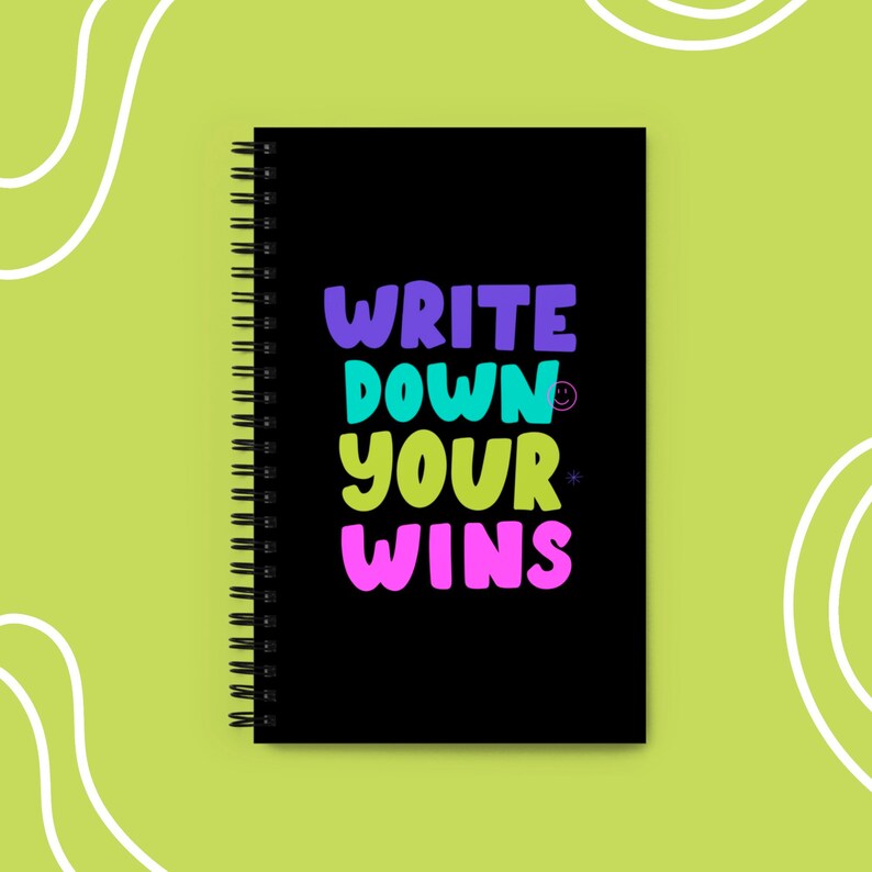 Write Down Your Wins Spiral Dotted Grid Notebook | Self Care ...