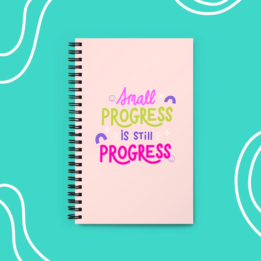 Small Progress is Still Progress Spiral Dotted Grid Notebook - Etsy