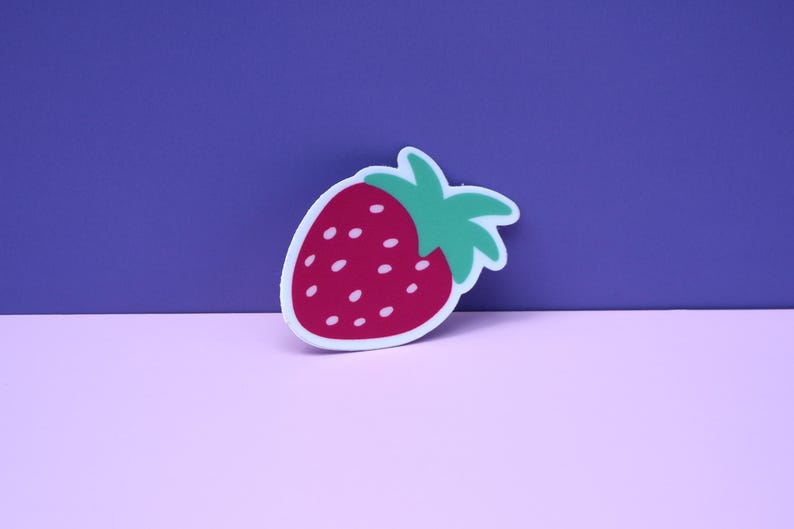 Strawberry Vinyl Sticker | Weatherproof Laptop Decal - Etsy