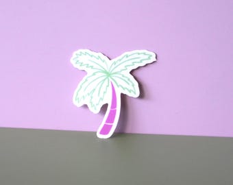 Tropical Palm Tree Die-Cut matte vinyl sticker | Summer Vibes Sticker for Hydroflask, Laptop, Notebook