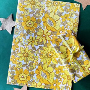 Retro Floral Wrapping Paper, gift wrap sheets, retro gift wrap, vintage floral wrapping paper