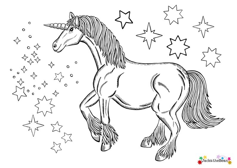 Unicorn colouring sheet, animal colouring page, printable activity for ...