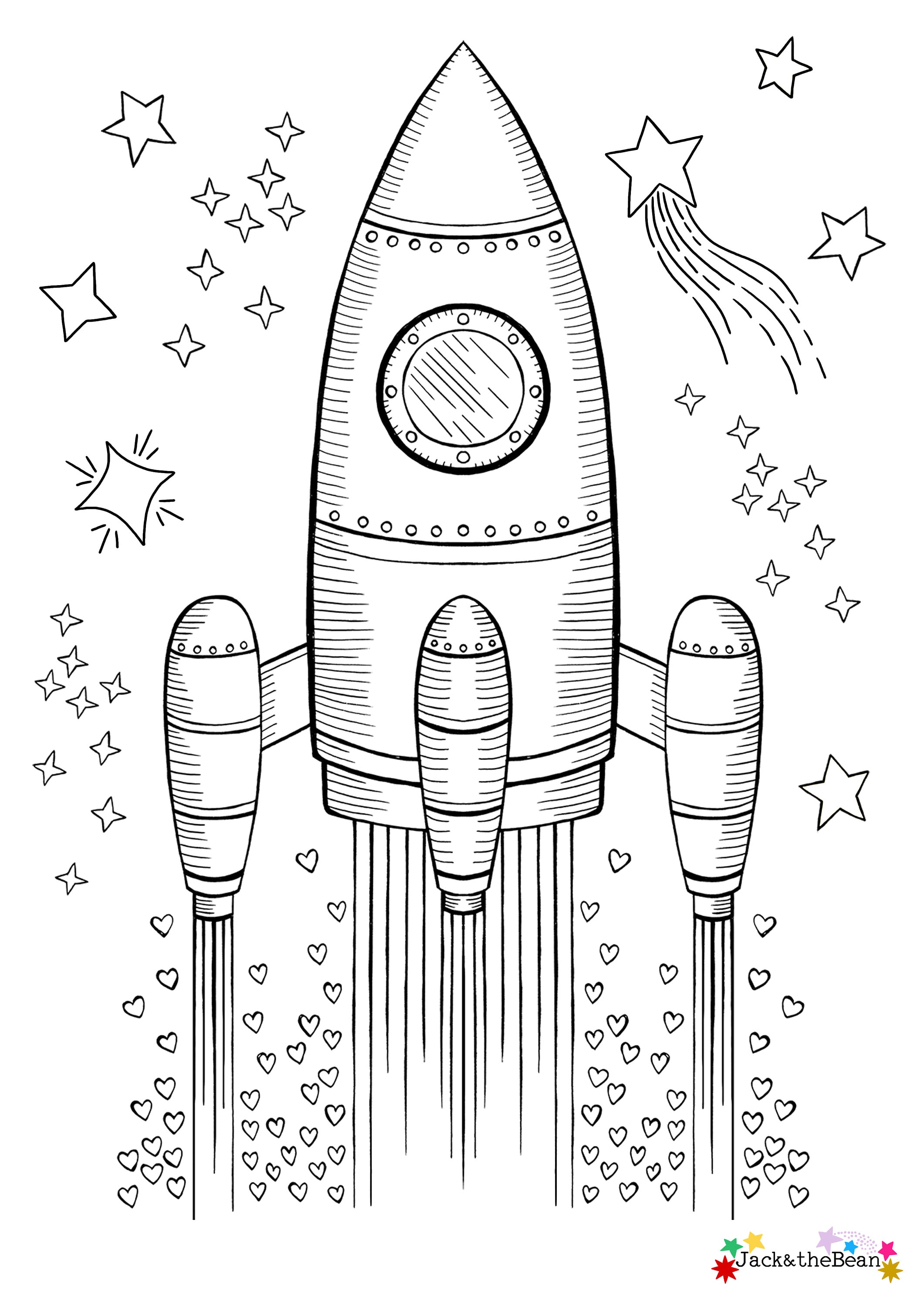 Rocket colouring sheet rocketship colouring page printable | Etsy