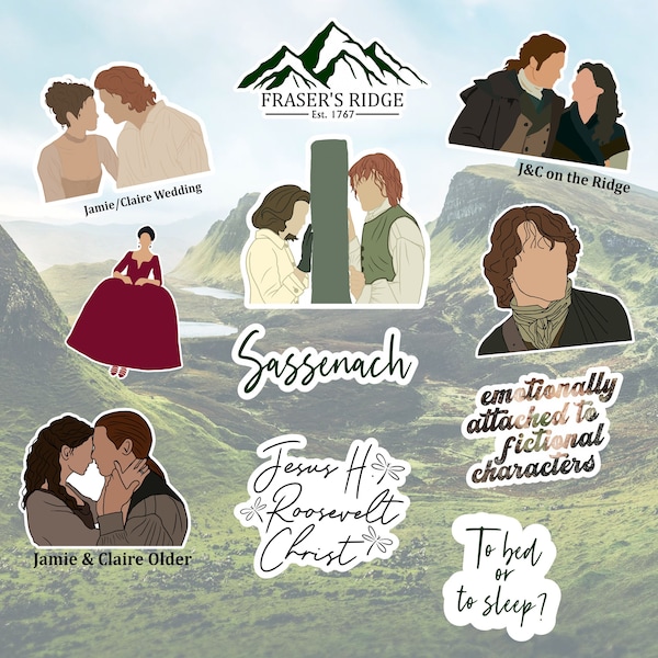 Outlander Stickers | Fraser Stickers | Sassenach Sticker | Bookish Sticker | Gift for Her | Collectable Stickers