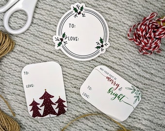 Christmas Gift Tag Stickers | Holiday Tags | Christmas Gift Labels | Holiday Gift Labels | Sticker Gift Labels | *Please Read Description*