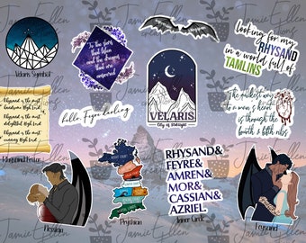 ACOTAR Inspired Stickers | Feysand Stickers | Velaris Stickers | SJM Inspired Stickers | ACOSF | Bookish Stickers | Fantasy Book Stickers