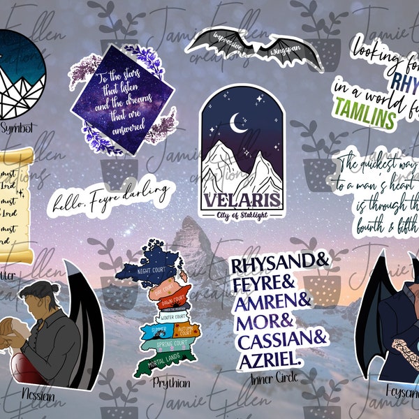 ACOTAR Inspired Stickers | Feysand Stickers | Velaris Stickers | SJM Inspired Stickers | ACOSF | Bookish Stickers | Fantasy Book Stickers