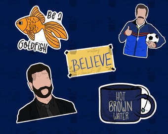 Croyez-vous autocollant | autocollant de football | Autocollants d'entraîneur | Autocollants d'équipe | tasse de thé | Soyez un poisson rouge | Stickers Séries TV