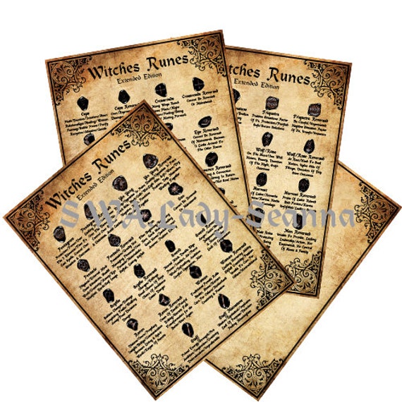 Witches Runes Stone Cards Meaning Correspondents BOS Book of