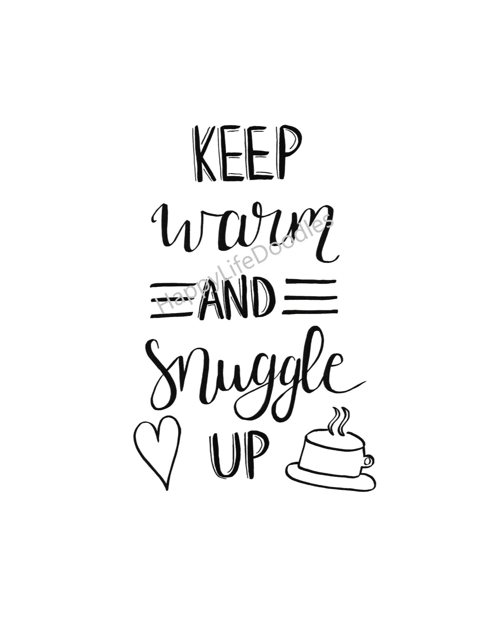 Keep Warm And Snuggle Up Home Decor Digital Download Etsy