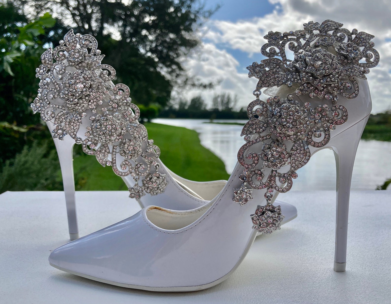 Bridal Shoe Accessory Wedding Shoe Accessory Rhinestone Shoe Etsy