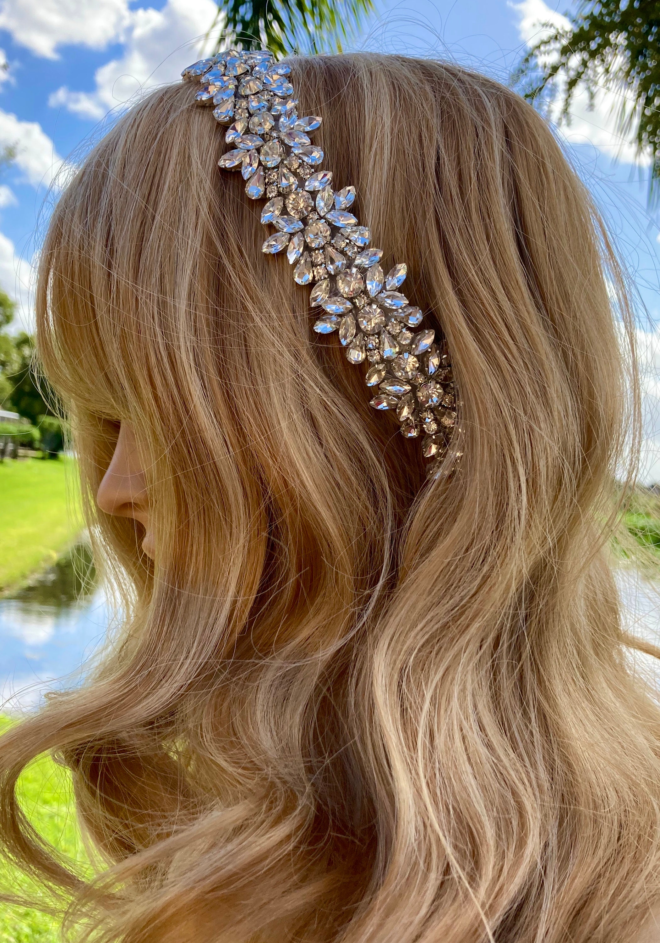 Bridal Rhinestone Hair Jewelry Rhinestone Wedding Hair Clip Etsy