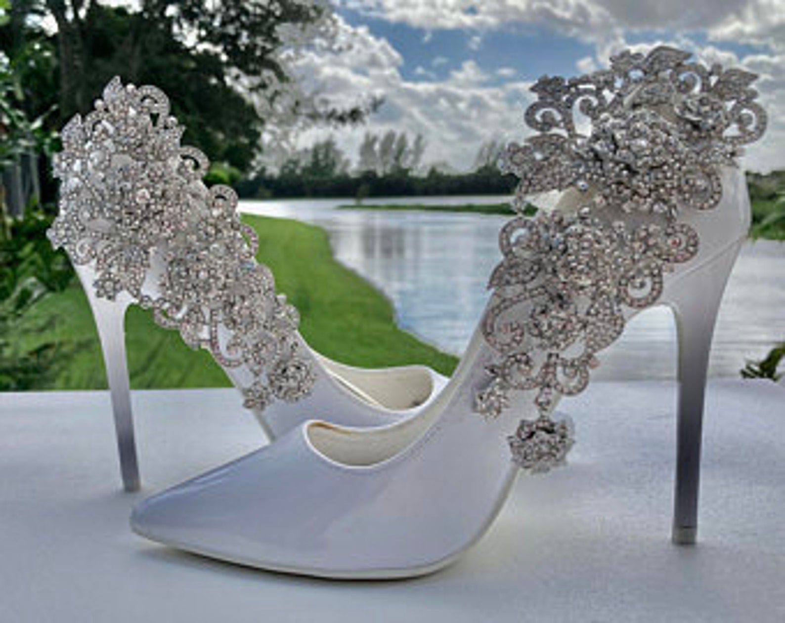 Bridal Shoe Accessory Wedding Shoe Accessory Rhinestone Shoe Etsy