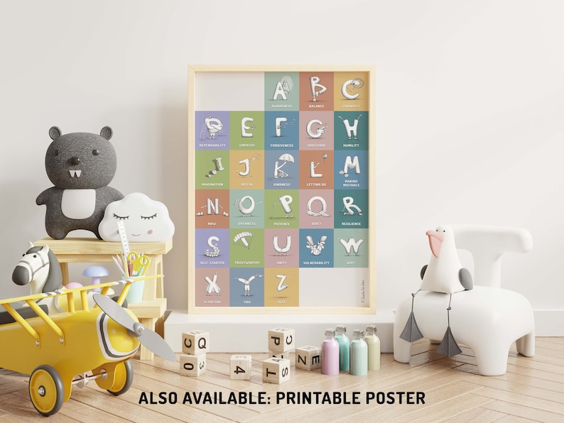 Alphabet Flash Cards Printable ABC for Kids Digital download Nursery, playroom, parents, toddlers, children Educational, fun, unique image 5