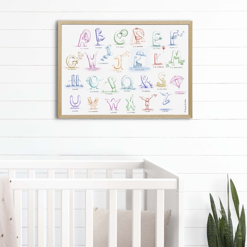 Alphabet Poster Printable Wall Art Meaningful ABCs Cute unique kids room playroom nursery decor Christmas family gift for niece nephew image 9