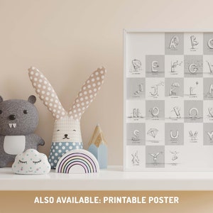 Alphabet Flash Cards Printable ABC for Kids Digital download Nursery, playroom, parents, toddlers, children Educational, fun, unique image 6