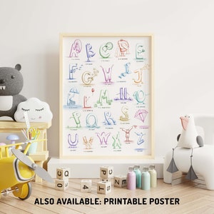Alphabet Flash Cards Printable ABC for Kids Digital download Nursery, playroom, parents, toddlers, children Educational, fun, unique image 7