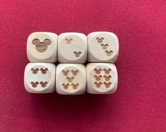 Laser Engraved Mickey Dice, Disney Cruise Gift, Travel Dice Tray