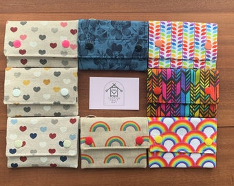 Slim Fabric wallet, Small ladies card wallet, Credit Card Wallet