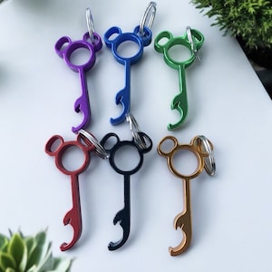 Disney themed Mickey head keyring bottle opener fish extender
