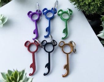 Disney themed Mickey head keyring bottle opener fish extender