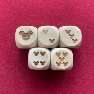 Mickey dice, fish extender, laser engraved dice game, DCL, dice tray