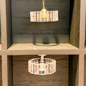 Art Deco Dollhouse Light: 1/12 Scale Ceiling Mount, Magnetic Connector