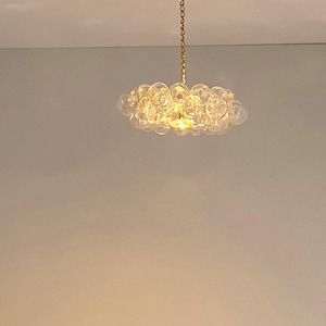 Modern Dollhouse 1/12 scale Bubble #3 Pendant Light. Gold Wired Plug-in