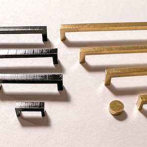 Modern Dollhouse Cabinet Hardware. Cabinet Pulls or Knobs. 1/12 scale. Gold, Silver Black, Unpainted Wood.