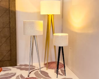 Modern Dollhouse Standing Lamp: 1/12 Scale Miniature with Canvas Shade
