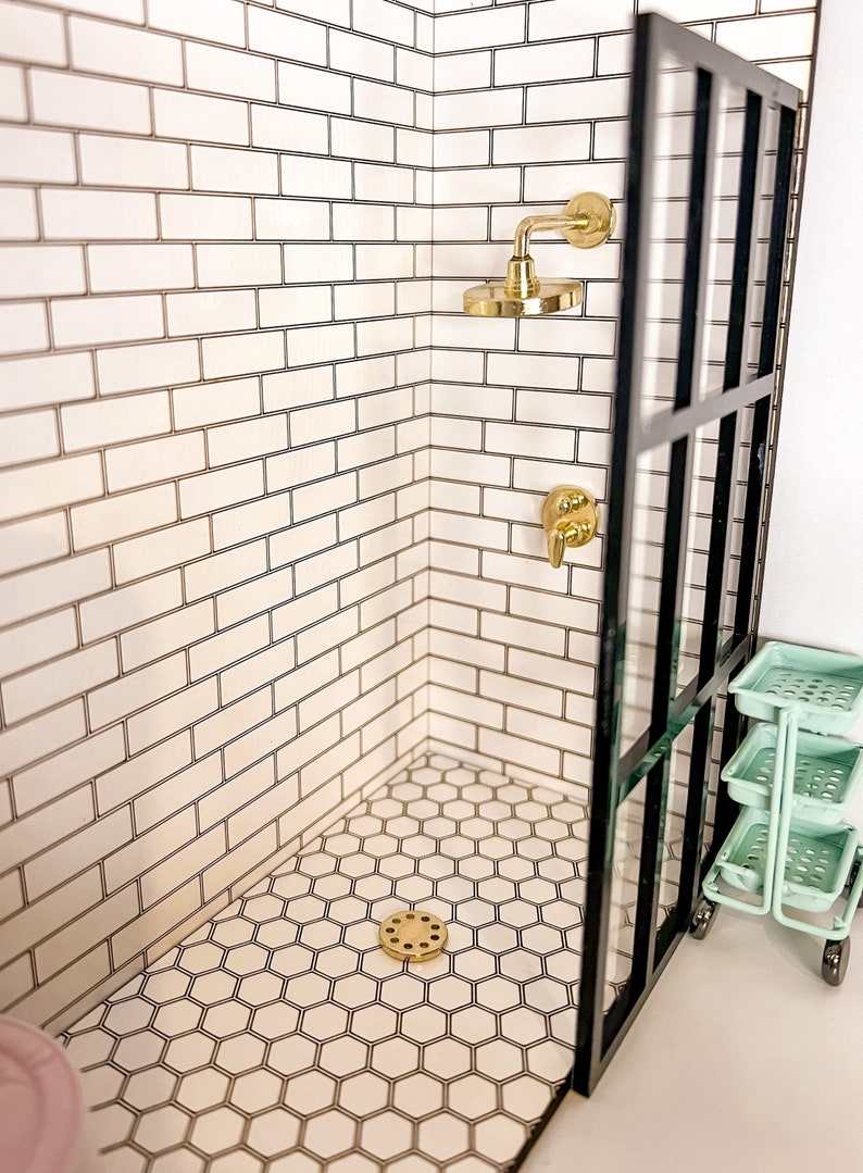 1/12 Scale Modern Dollhouse DIY Shower KIT ONLY. Black and Etsy