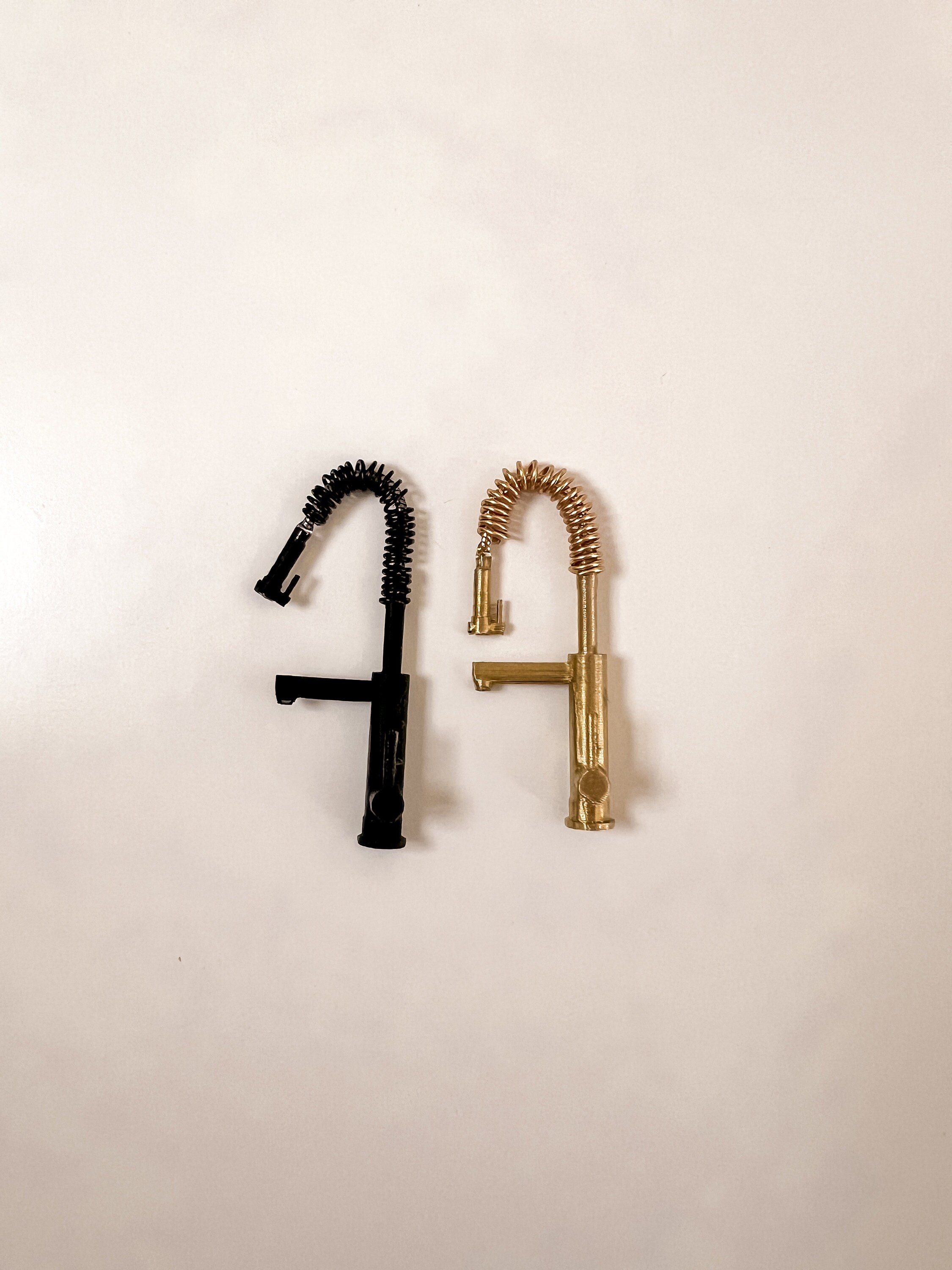 Modern Dollhouse 1/12 scale Kitchen Faucet Hardware. Gold, Silver, Black or Unpainted.