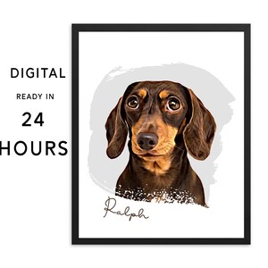 personalized gift for her, mothers day gift, printable custom pet portrait or print, birthday gift for him, digital pet portrait for mom