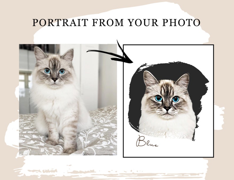 Pet Portrait Digital Download File Custom Dog Lover Gift Etsy
