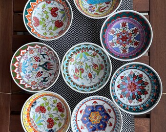 Select your bowl! Handpainted Turkish Ceramic Cereal / Ramen Bowls with Colorful and Floral Design-Soup, Salad, Mezze Bowl