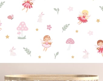 Stickers muraux fées | Décoration murale pour chambre d'enfant | Décoration de salle de jeux