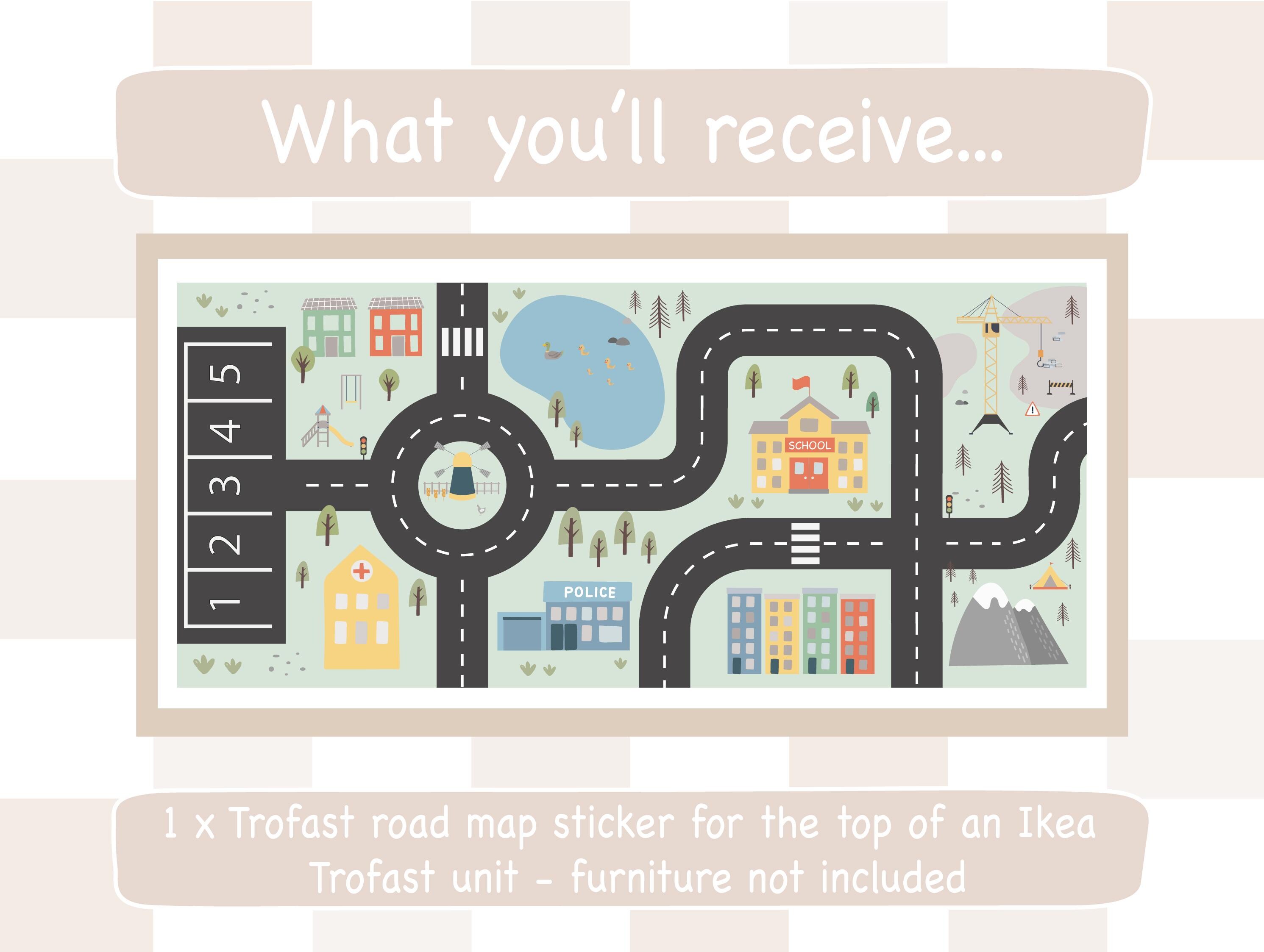 Road Map Furniture Sticker IKEA Trofast Scandi Style | Children's Road ...