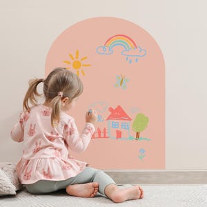 Pink Magnetic Chalkboard Arch Decal | Children's Nursery Playroom Decals