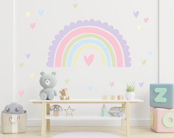 Pastel Scallop Rainbow Wall Sticker Decal | Children's Nursery Wall Art | Playroom Decor | Scallop Print