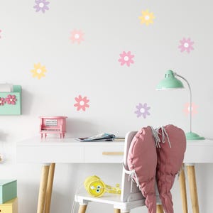 Coloured Daisy Wall Sticker Decals | Nursery Wall Art | Playroom Decor