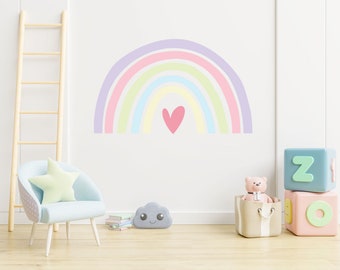 Extra Large Rainbow Wall Sticker Decal | Pastel Rainbow Sticker | Children's Nursery Wall Sticker